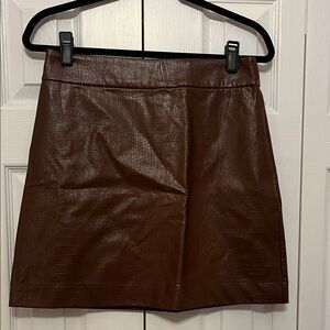 J. Crew Factory Brown Croc-Textured Mini Skirt Size 4 NWT